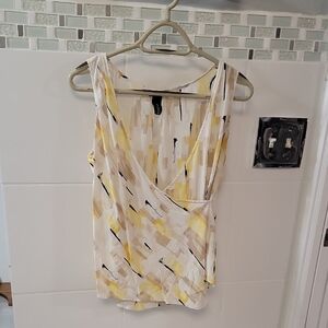 White House Black Market Yellow and Black Blouse